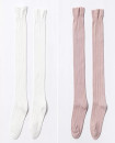 Spring Combed Cotton Knee high Toddler Girls Stocking Sock Set